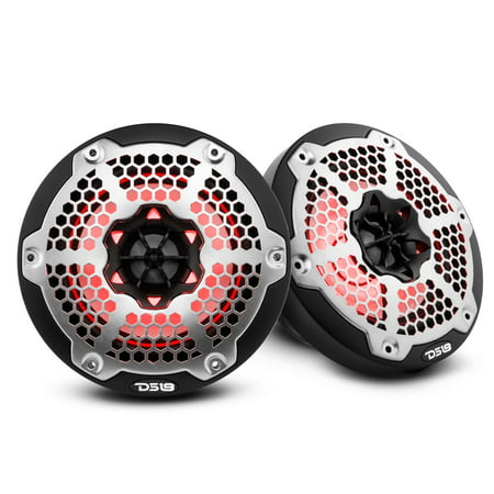 DS18 Pr HYDRO 6.5In 2-Way Marine Speakers with Integrated RGB LED Lights 300 Watts Black
