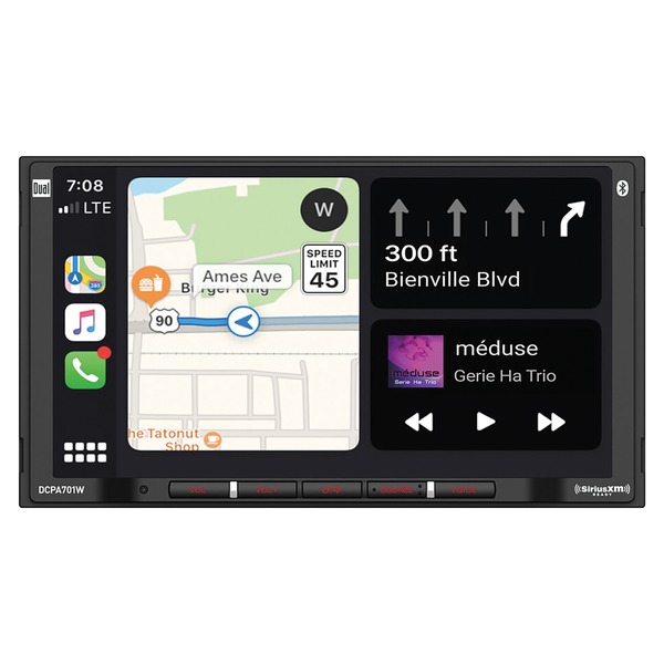 Dual [[ 2Din Receiver 7In LCD Android Auto BT Car Play