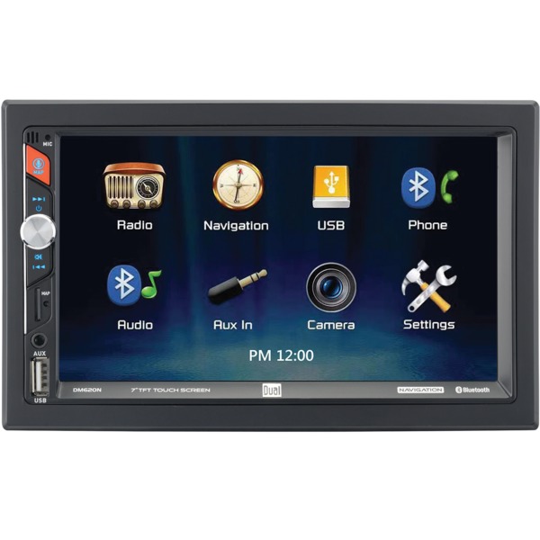 Dual//++ 2 Din 7In LCD Mechless Igo Nav Built In