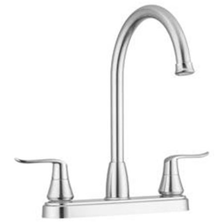 Elegant J-Spout RV Kitchen Faucet-Brushed Satin Nickel