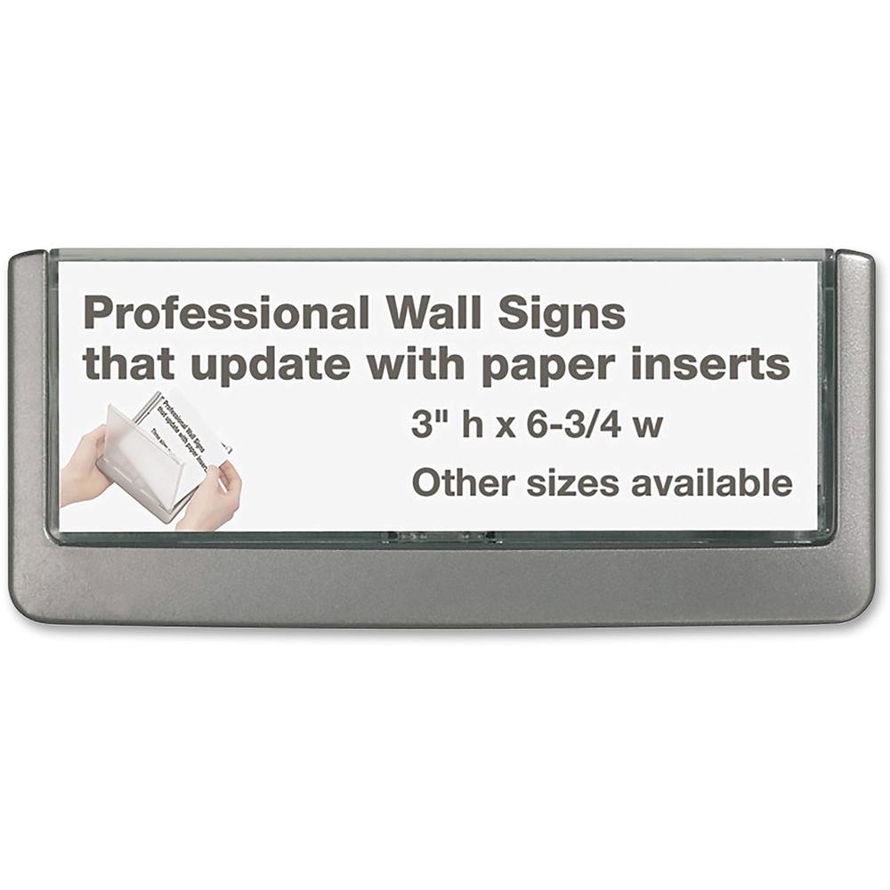 DURABLE CLICK SIGN with Cubicle Panel Pins - 2-1/8" x 5-7/8" - 2 Pins - Anti-glare - Acrylic, Aluminum - Updateable - Graph