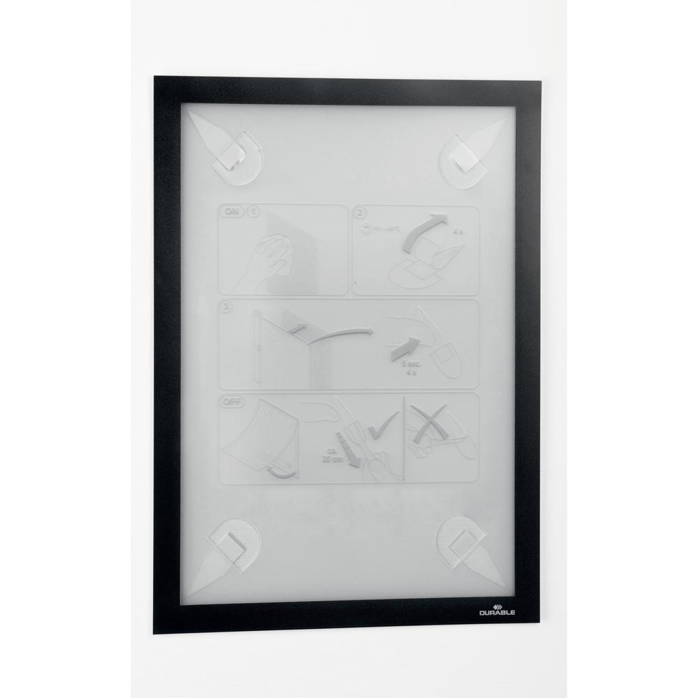 DURABLE DuraFrame Wallpaper - 8.50" x 11" Frame Size - Wall Mountable - Horizontal, Vertical - Sturdy, Anti-glare - 1 Each - Bla