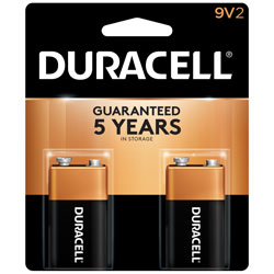 9V Alkaline Battery Copper Top Durcacell 2Pk Cd