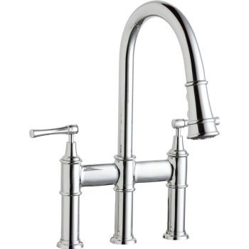 California Energy Commission Registered Lead Law Compliant Dual Lever Pull Down Kit Faucet Polished Chrome 1.5