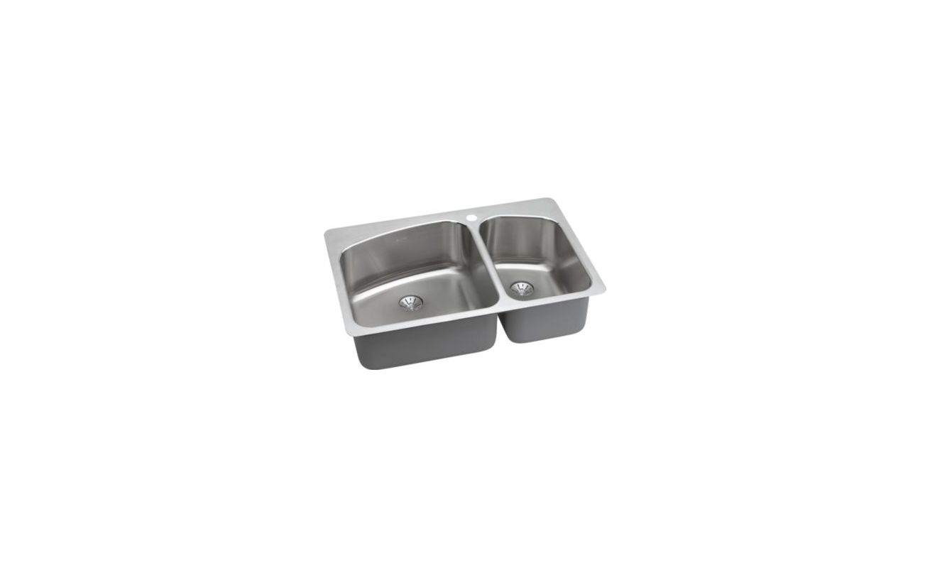 33 X 22 Double Bowl Universal Mount Sink Stainless Steel