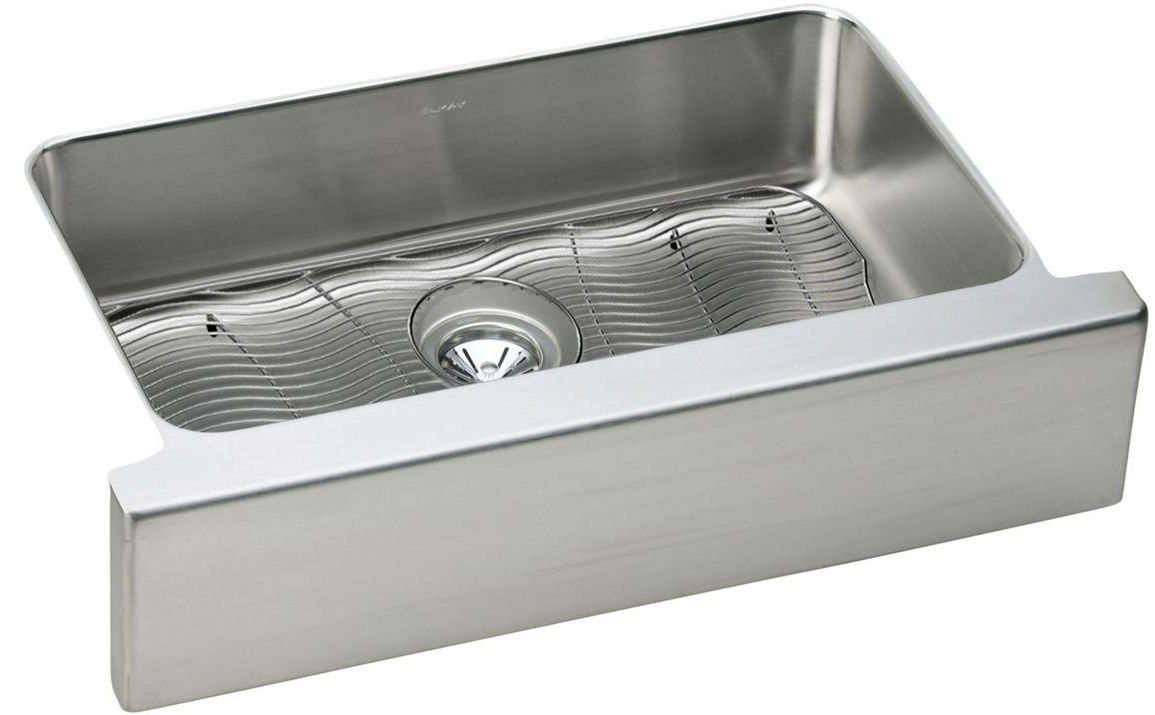 36 X 21 Single Band One Hole Stainless Steel SINK With Apron Lustertone