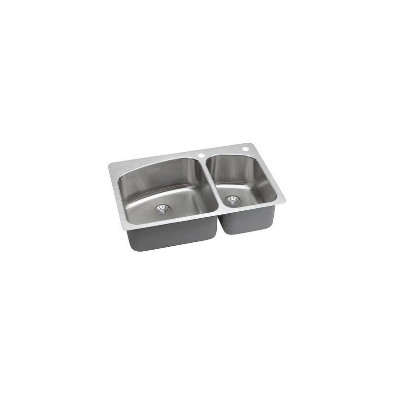 33 X 22 2 Hole Double Bowl Stainless Steel SINK Harmonia