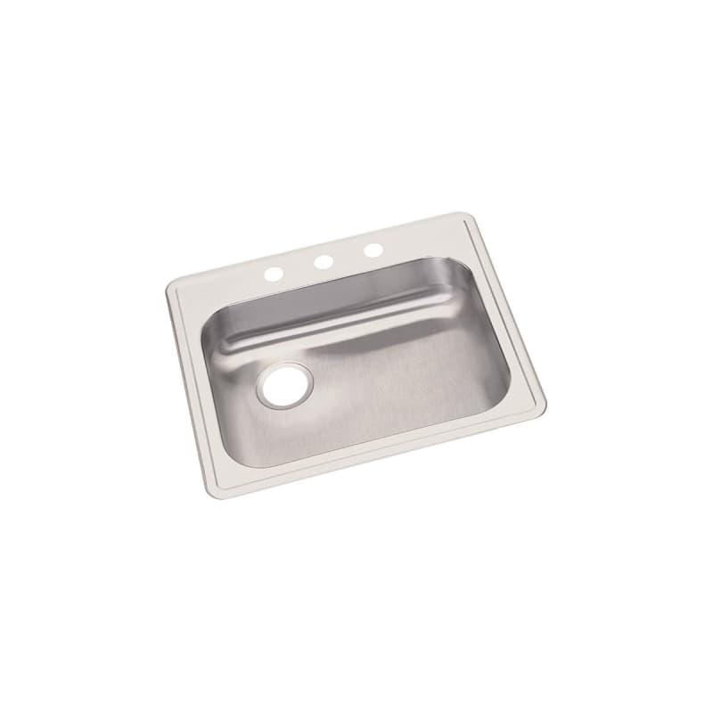 Elkay Dayton 22 Gauge 25" X 22" X 5.375" Single Bowl Top Mount Kitchen Sink Stainless Steel