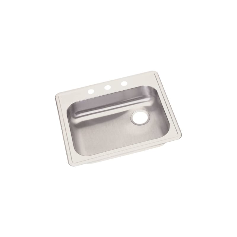 Elkay Dayton 22 Gauge 25" X 22" X 5.375" Single Bowl Top Mount Kitchen Sink Stainless Steel