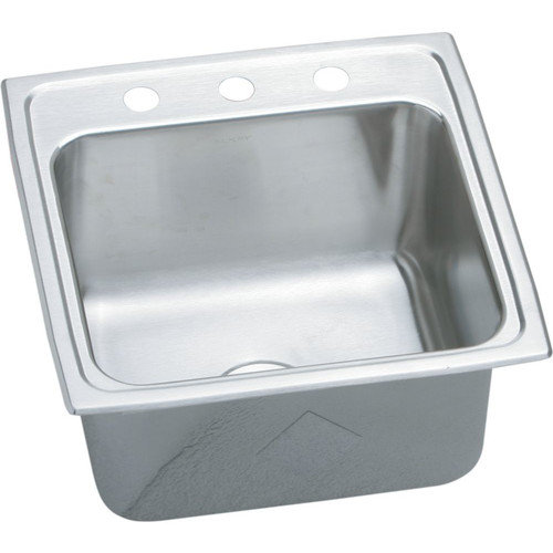 19" x 19" 1 Hole 1 Bowl Deep Sink Lustertone Stainless Steel