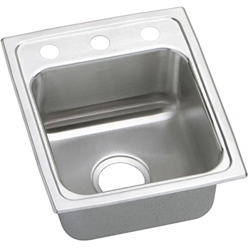 15"x17" 1 Hole 1 Bowl Stainless Steel Sink Lustertone