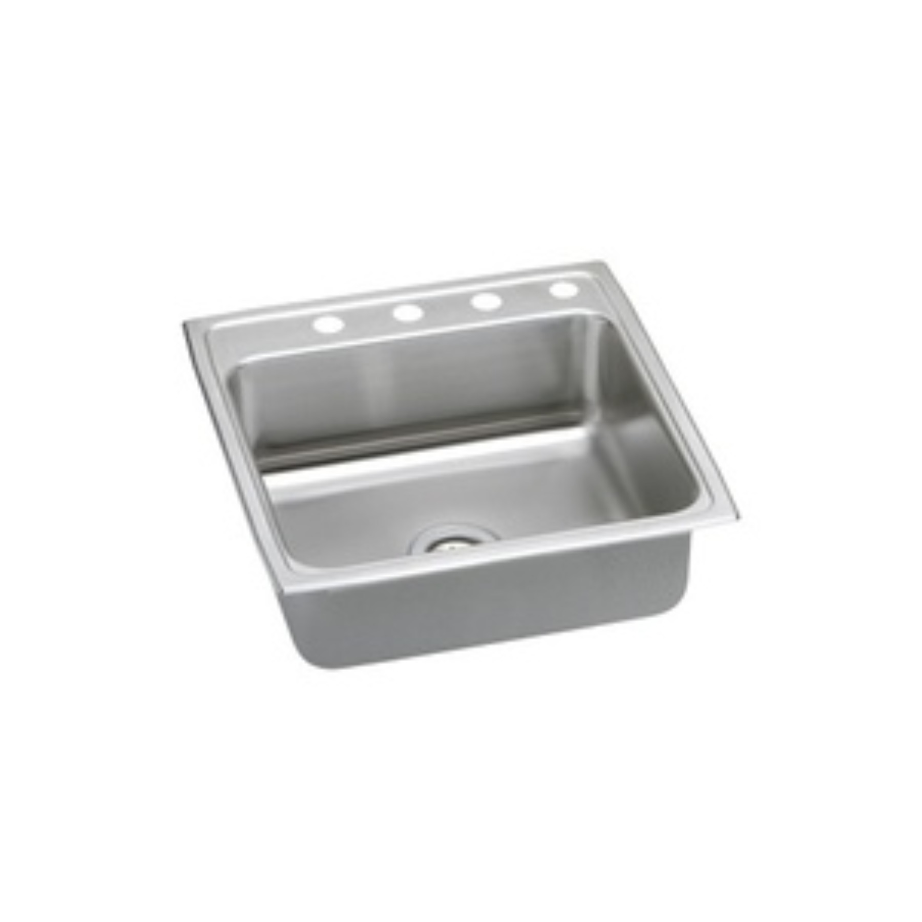 22" x 22" 3 Hole 1 Bowl Stainless Steel Sink Lustertone