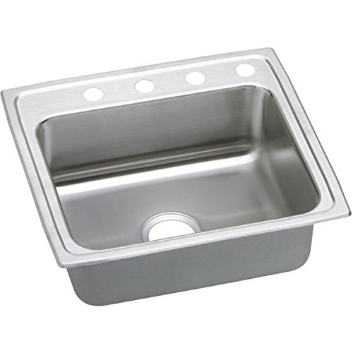25" x 21" 1 Hole 1 Bowl Stainless Steel Sink Lustertone