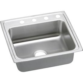 Pacemaker 25" x 22" 4 Hole 1 Bowl Sink Stainless Steel