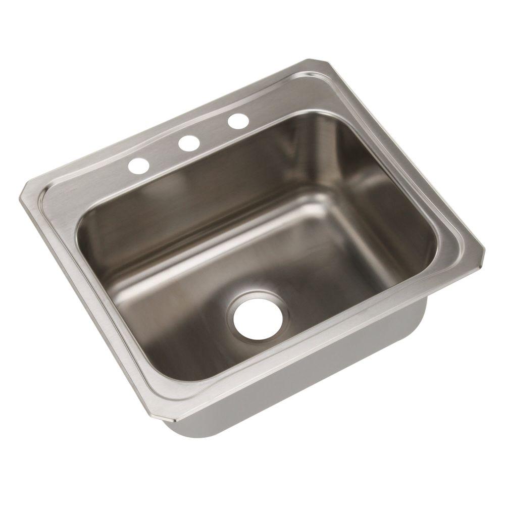 25 X 22 Three Hole Single Band Deep Stainless Steel SINK Celebrity