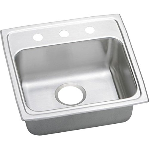 19" x 19" x 5-1/2" 3 Hole Single Bowl Gourmet Stainless Steel Sink