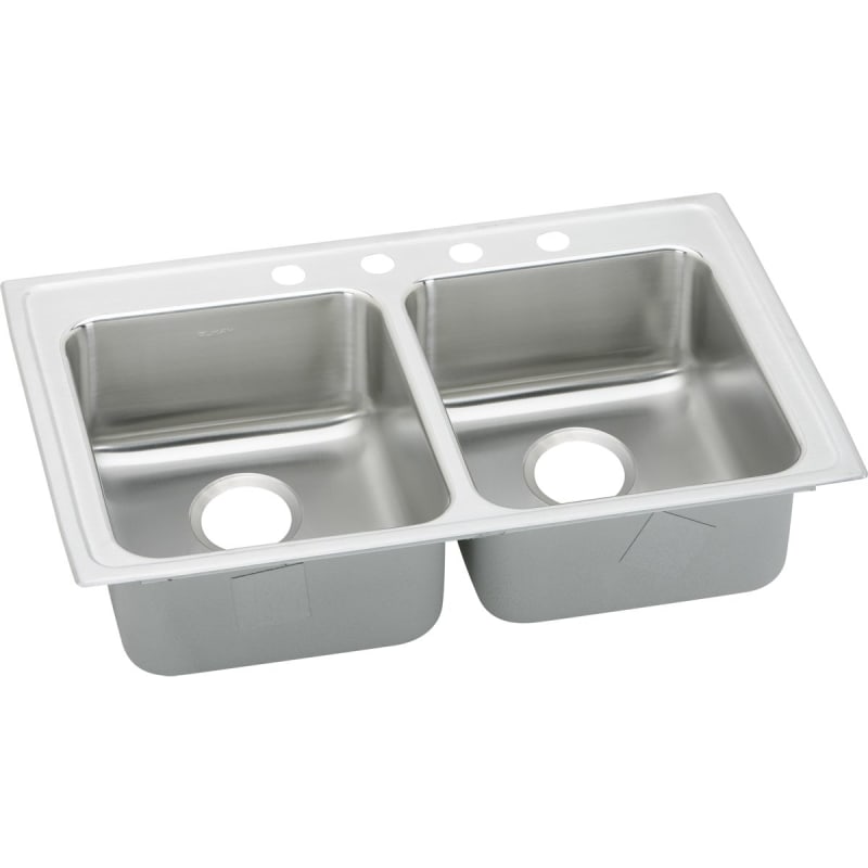 33 X 21 Three Hole Double Bowl ADA Sink Stainless Steel