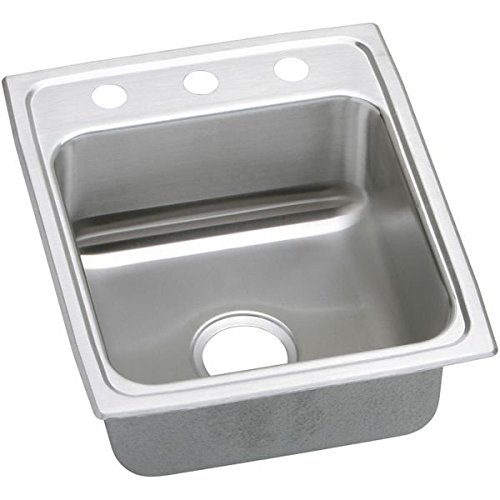 17" x 20" 3 Hole 1 Bowl ADA Sink Stainless Steel