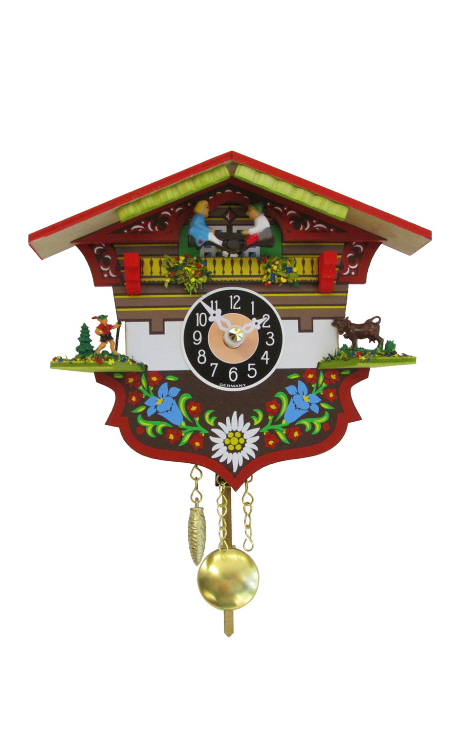 Engstler Battery-operated Clock - Mini Size with Music/Chimes - 5"H x 5.75"W x 2.5"D