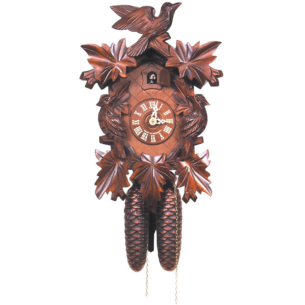Engstler Cuckoo Clock, Carved with 8-Day weight driven movement - Full Size - 14"H x 9.5"W x 6"D