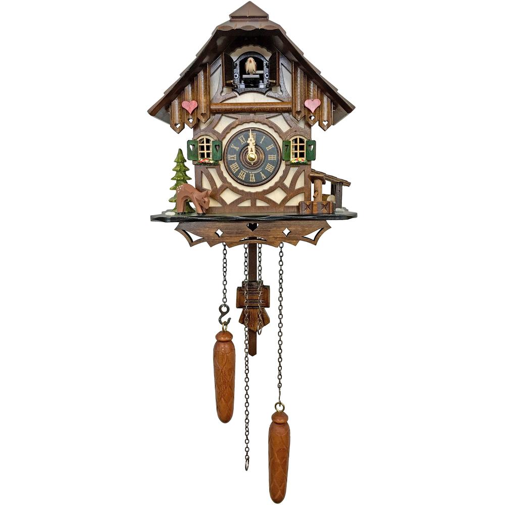 Engstler Battery-operated Cuckoo Clock - Full Size - 9"H x 8.25"W x 6.25"D