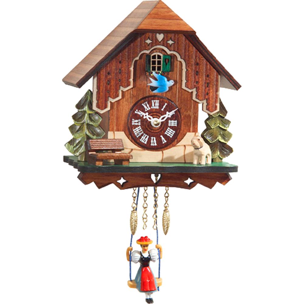 Engstler Battery-operated Clock - Mini Size with Music/Chimes - 7"H x 6"W x 4"D