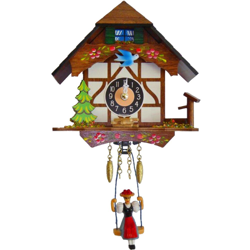 Engstler Battery-operated Clock - Mini Size with Music/Chimes - 6"H x 6"W x 3"D