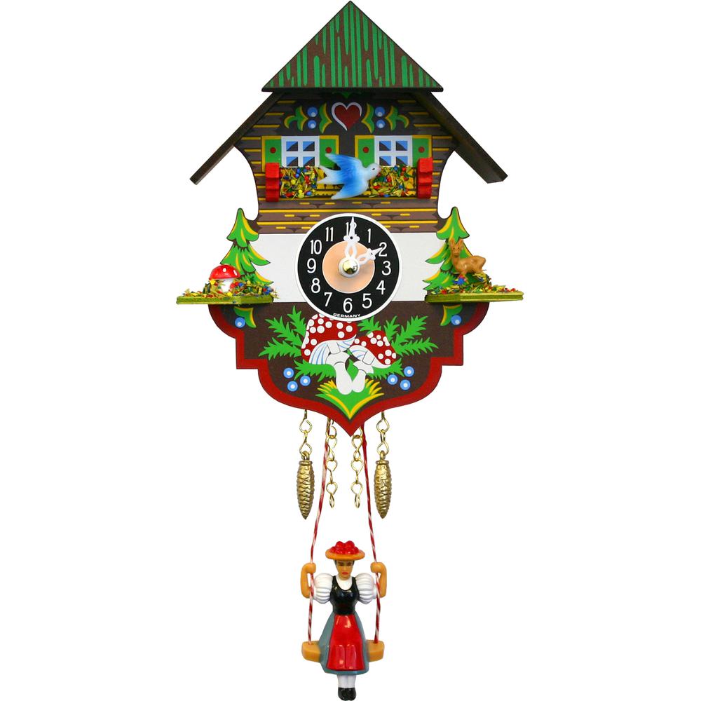 Engstler Battery-operated Clock - Mini Size with Music/Chimes - 6.5"H x 5.25"W x 3"D