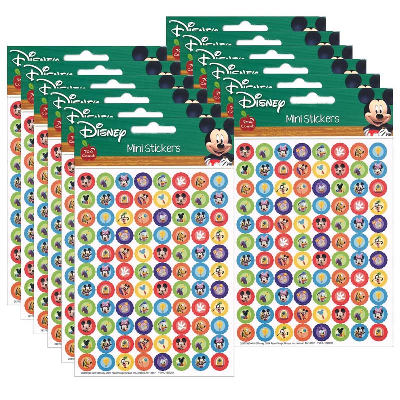 Mickey Mouse Clubhouse Gears Mini Stickers, 704 Per Pack, 12 Packs