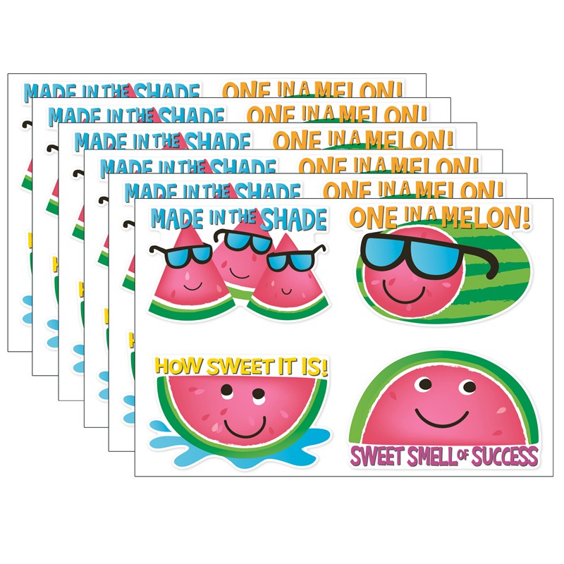Jumbo Scented Stickers, Watermelon, 12 Per Pack, 6 Packs