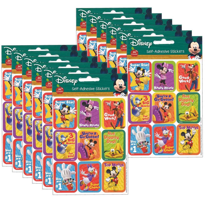 Mickey Mouse Clubhouse Motivational Giant Stickers, 36 Per Pack, 12 Packs