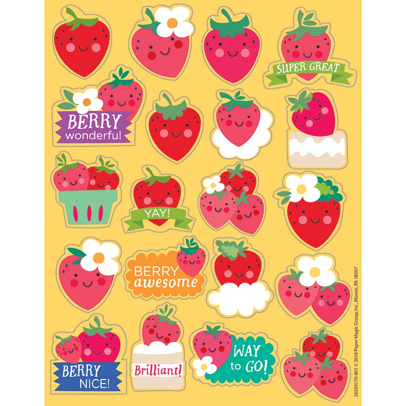 Strawberry Scented Stickers, Pack of 80