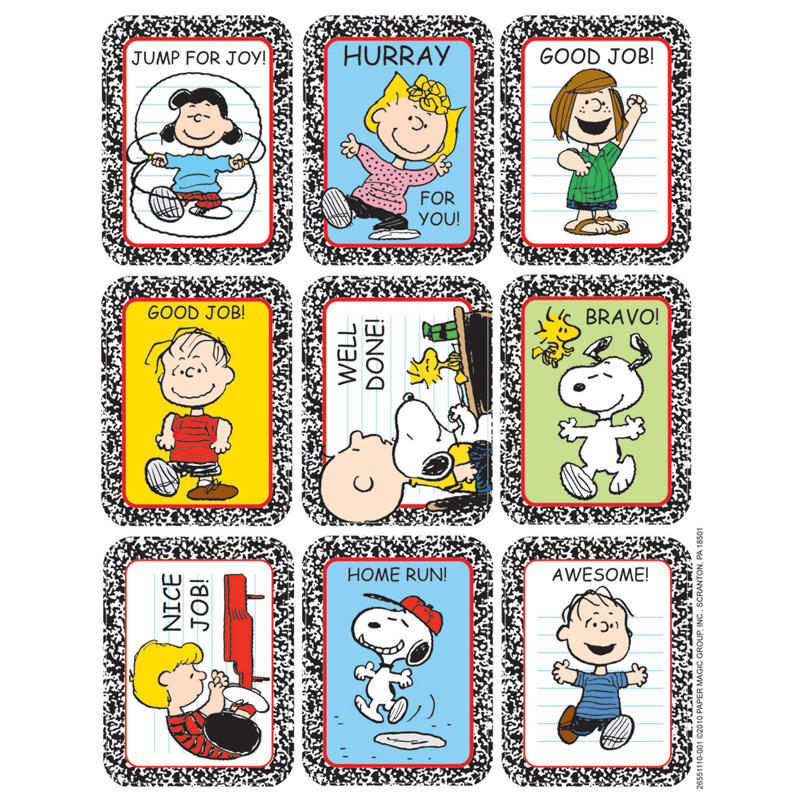 Peanuts Motivational Sticker, Pack of 36