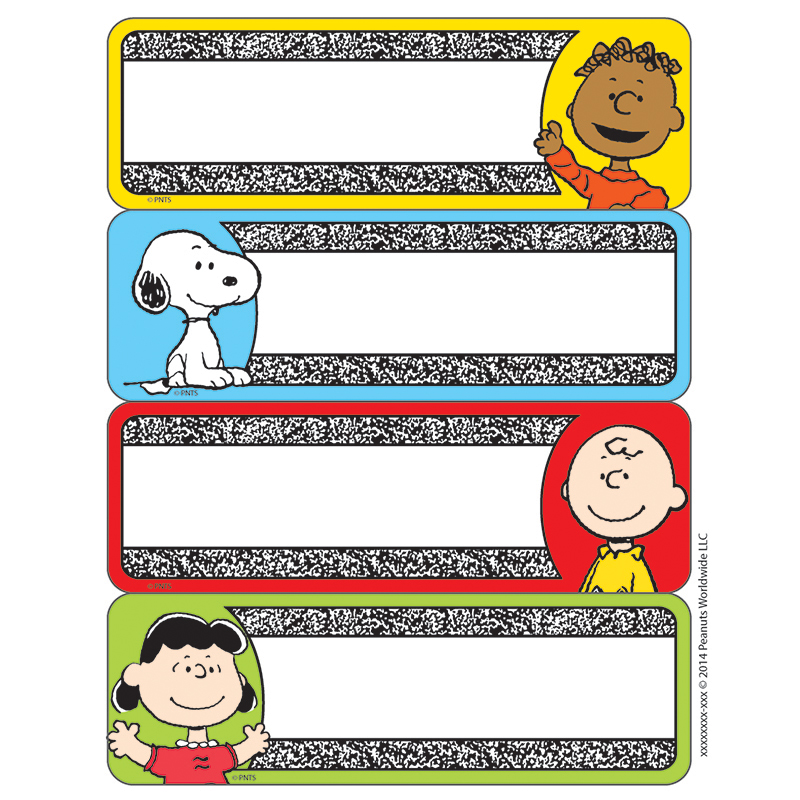 Peanuts Composition Label Stickers, Pack of 56