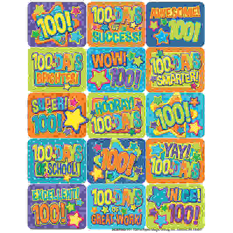 Color My World 100 Days Success Stickers