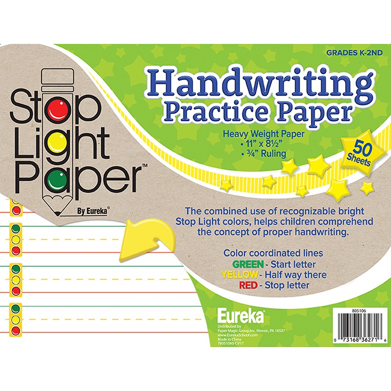 Stop Light Paper Practice Paper Notepad, 50 Sheets