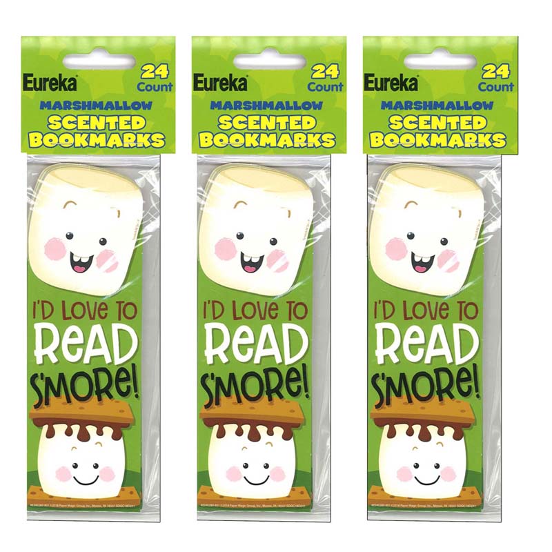 Marshmallow Scented Bookmarks, 24 Per Pack, 3 Packs
