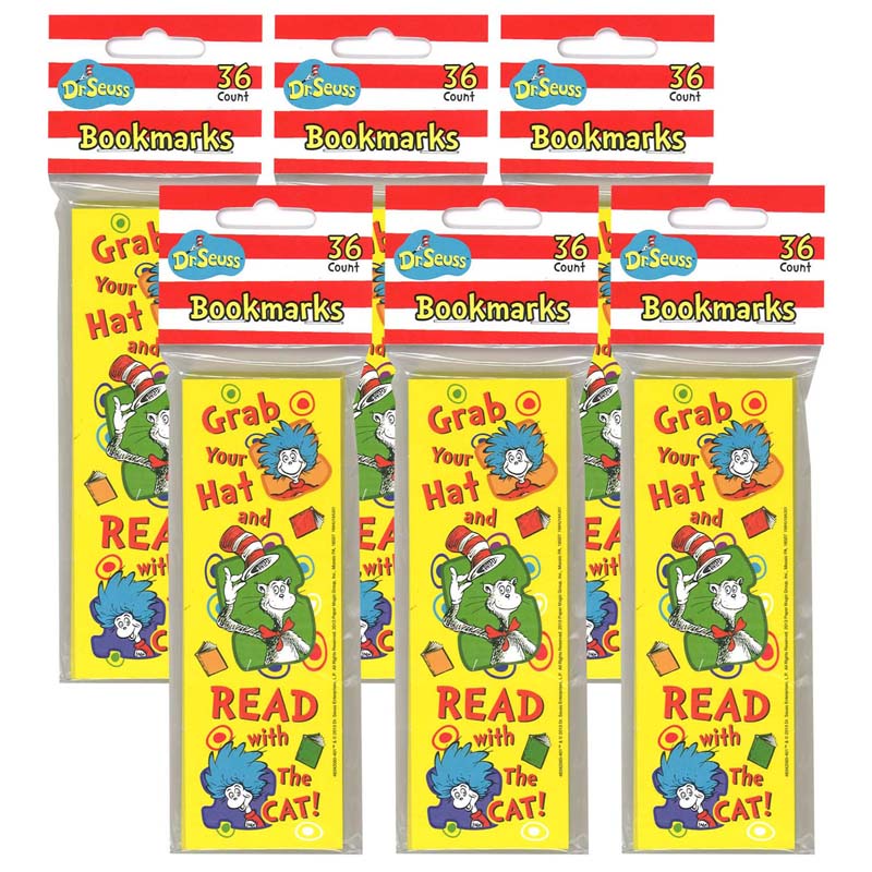 Dr. Seuss Grab Your Hat Bookmarks, 36 Per Pack, 6 Packs