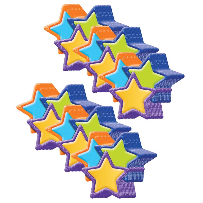 Color My World Stars Assorted Paper Cut Outs, 36 Per Pack, 6 Packs