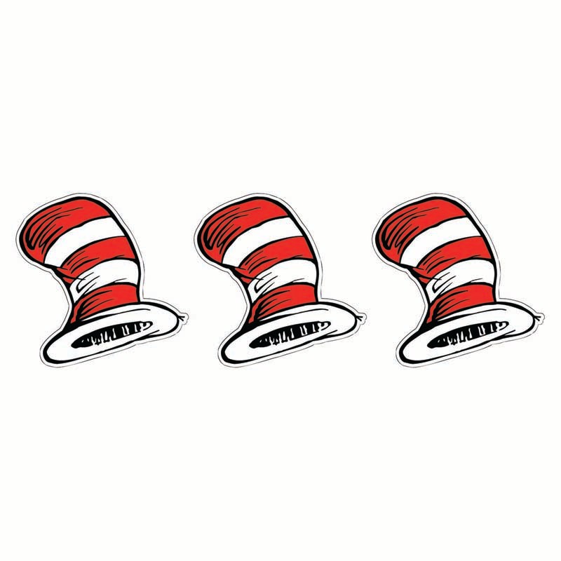 The Cat in the Hat Hats Paper Cut Outs, 36 Per Pack, 3 Packs