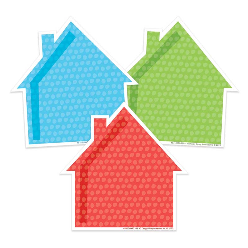 A Teachable Town Assorted Houses Paper Cut-Outs, Pack of 36