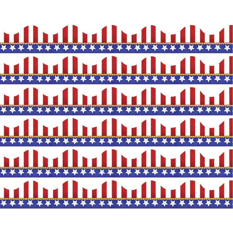 American Flags Electoral Deco Trim, 37 Feet Per Pack, 6 Packs