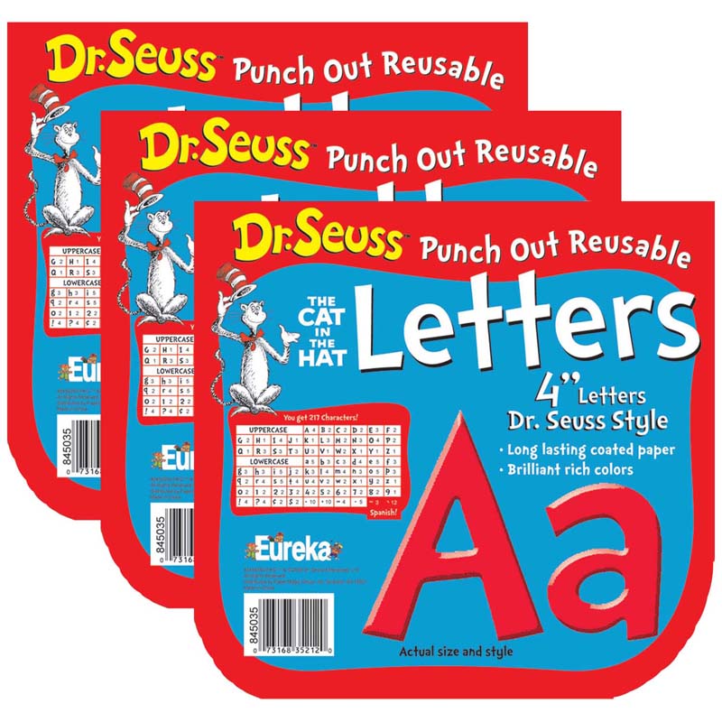 Dr. Seuss Red Deco 4" Letters, 217 Per Pack, 3 Packs