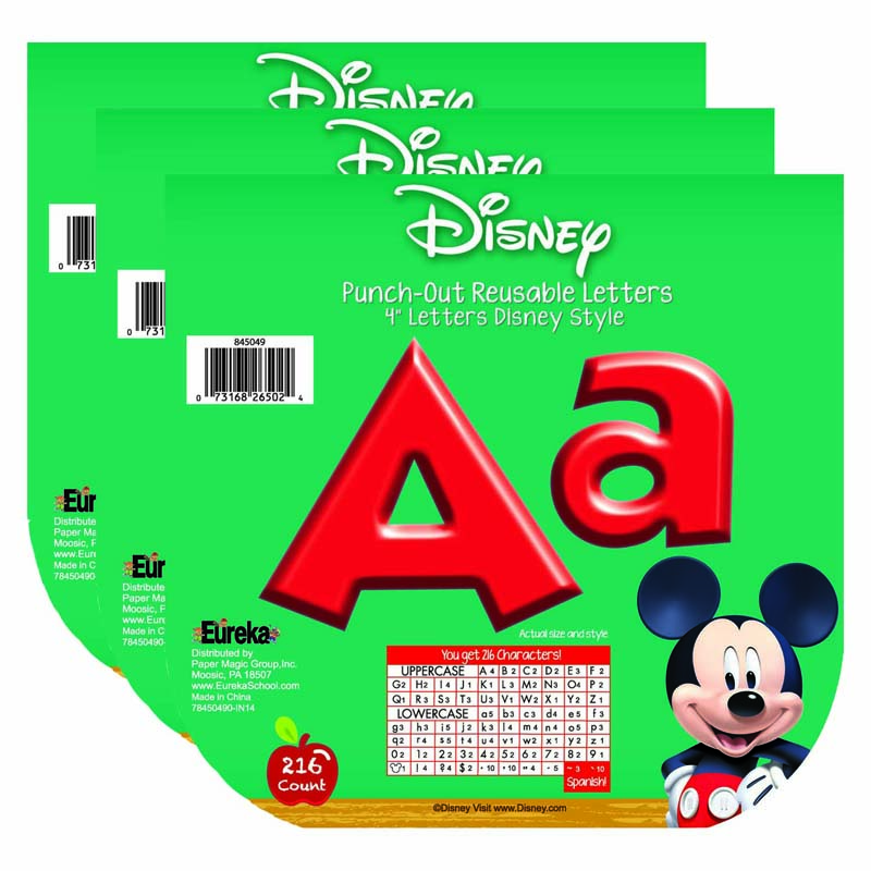 Mickey Mouse Clubhouse Mickey Red Deco 4" Letters, 216 Per Pack, 3 Packs