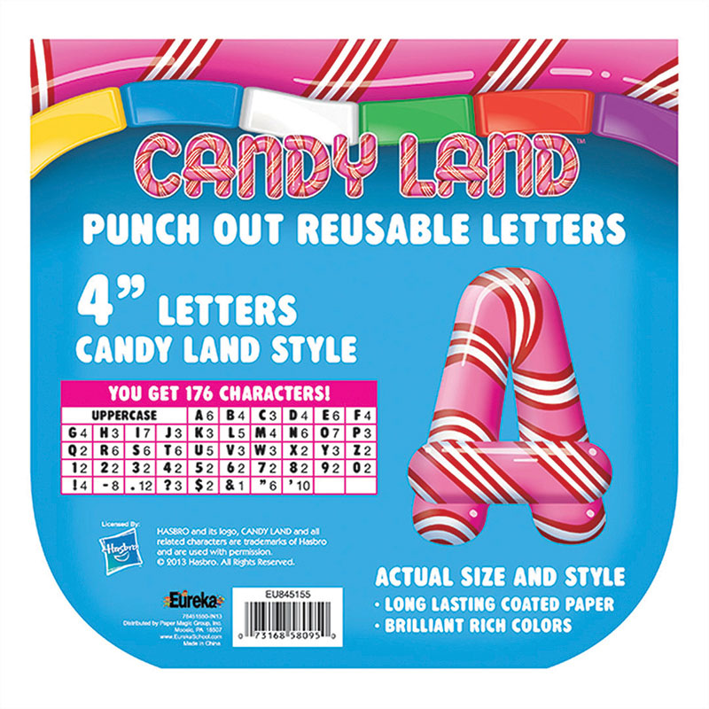 Candy Land Peppermint Stripe Deco 4" Letters, 176 Characters