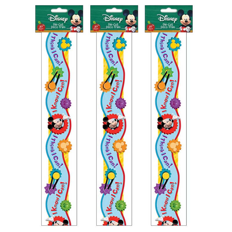 Mickey Mouse Clubhouse I Think I Can Extra Wide Cut Deco Trim, 37 Feet Per Pack, 3 Packs