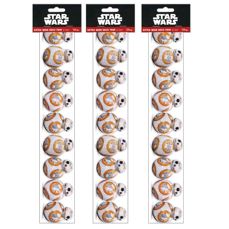 Star Wars BB-8 Extra Wide Die-Cut Deco Trim, 37 Feet Per Pack, 3 Packs