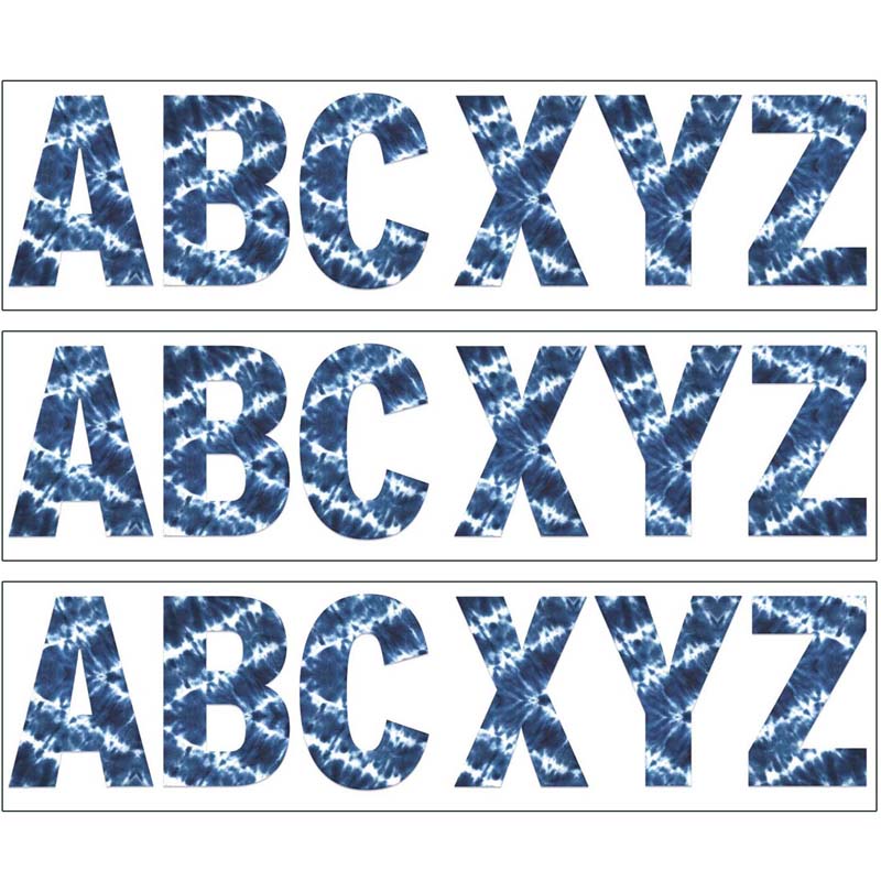 Shibori Tie-Dye 7" Deco Letters, 129 Per Pack, 3 Packs