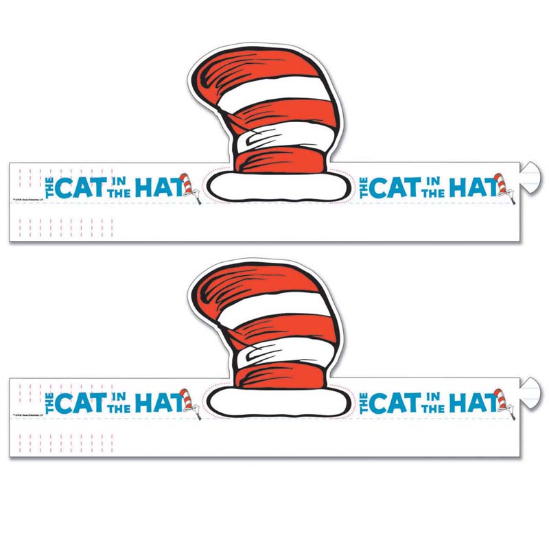 Dr. Seuss Cat's Hat Wearable Cut Out Hats, 32 Per Pack, 2 Packs