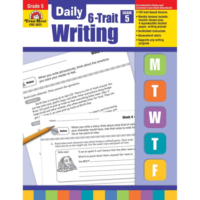 Daily 6-Trait Writing Book, Grade 5